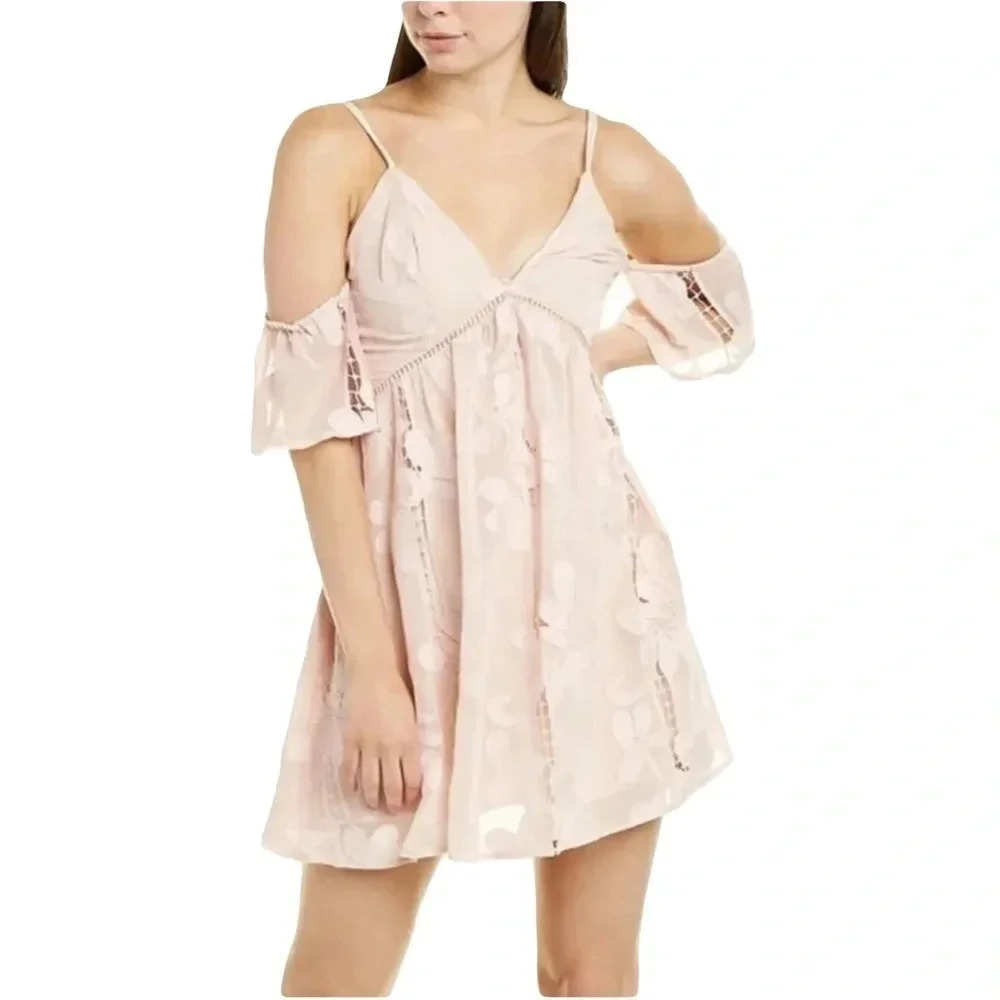 Lovers + Friends Wishful Dress in Nude Pink size Medium Revolve Mini Wedding
